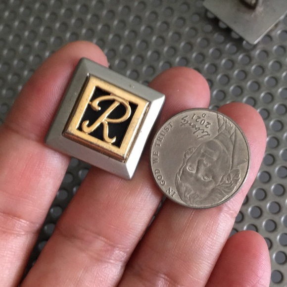 🖤SWANK SO signed R initialed cufflinks & tie clip - Picture 11 of 13
